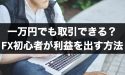 一万円でも取引できる？FX初心者が一万円で利益を出す方法とは