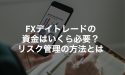 FXデイトレードの資金はいくら必要？リスク管理の方法とは