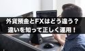 外貨預金とFXはそれぞれどう違う？違いを知って正しく運用！