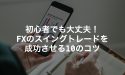 初心者でも大丈夫！FXのスイングトレードを成功させる10のコツ