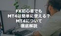 FX初心者でもMT4は簡単に使える？MT4について徹底解説